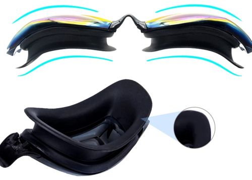 Окуляри для плавання Conquest Uv Shield Anti-Fog захисна маска з подвійним регульованим ремінцем, берушами і захистом від УФ в чохлі для басейну 17х5 см