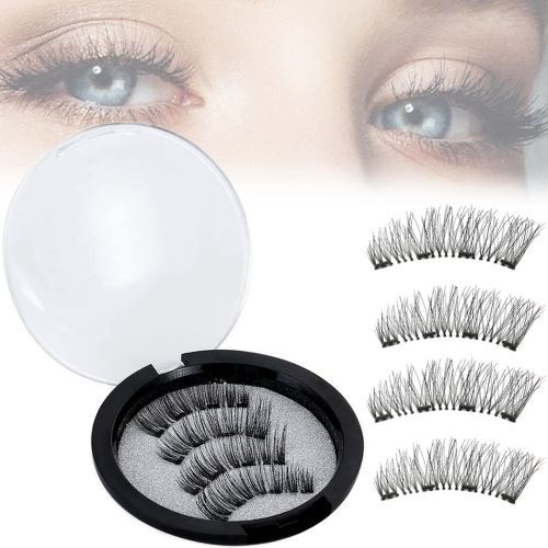 Магнітні вії на стрічці Magnetic Lashes Professional Eyelash 3D багаторазові накладні вії на магнітній основі в круглому футлярі 26 мм