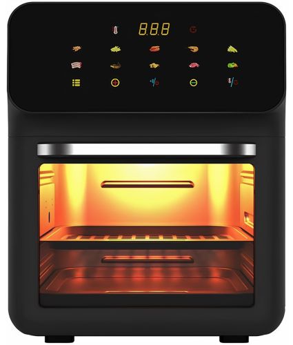 Мультипіч з обдувом Silver Crest FD-1015B 2400W 15л електронна аерогриль для приготування їжі без олії 10 програм настільна фритюрниця від мережі