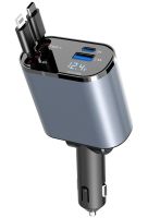 Автомобільний зарядний пристрій Super Fast Charge PT16 з вольтметром type c lightning 4 в 1 120 W FM трансмітер, модулятор в авто від прикурювача