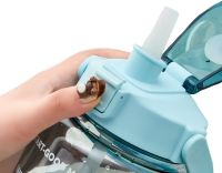 Спортивна пляшка з поїлкою для води Water Bottle Large Gym 2л портативна герметична пляшка з таймером, соломинкою і ручкою для занять спортом