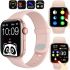 Розумні наручні смарт годинник Smart Watch F21 Pink голосовий виклик, функції фітнесу та здоров'я Bluetooth з бездротовою зарядкою IOS Android рожеві