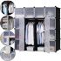 Складаний шафа органайзер для речей Storage Cube Cabinet МР 416-102 146х37х146 см Пластикова тумба на 16 секцій поличка для одягу та взуття Чорна