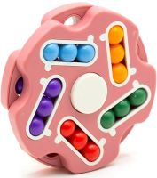 Дитячий розвиваючий спиннер Fidget Spinner Magic Cube рожевий, блакитний, обертається чарівна іграшка головоломка для дітей від 3 років, антистрес