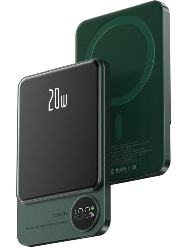 Бездротовий магнітний павербанк Power Bank Q9 20W MagSafe 10000 mAh зовнішній акумулятор USB Type-C Lightning зарядний пристрій для IOS Android