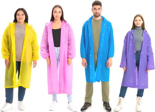 Багаторазовий дощовик з капюшоном EVA Raincoat TY876 120 см універсальний вітрозахисний плащ на кнопках з довгим рукавом від дощу і вітру AND-74