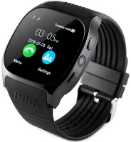 Наручний Смарт годинник Smart Watch T8 Black c камерою, диктофоном і фітнес трекером, акумуляторний розумний Bluetooth годинник з пульсоміром Чорні