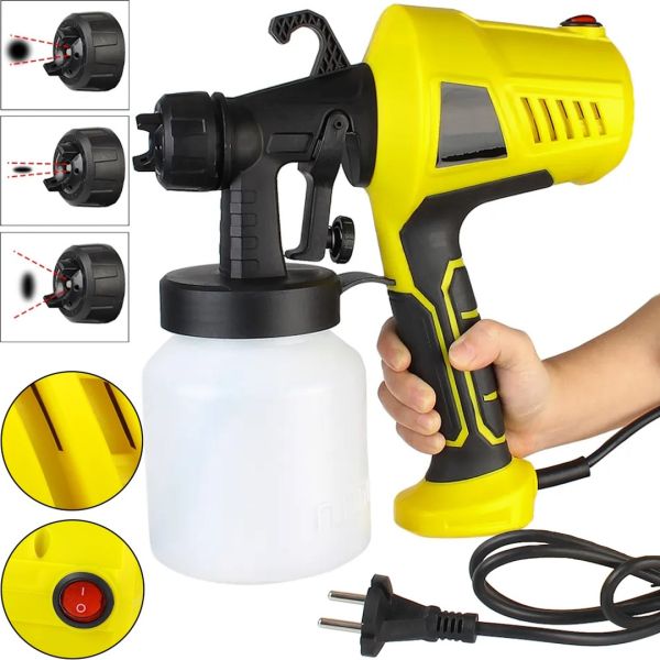 Електричний фарборозпилювач фарби Electric Paint Sprayer 500W ручний прилад пульверизатор, розпилювач 800 мл краскопульт 3 ступеня розпилення