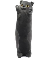 Мягкая плюшевая игрушка-подушка Кот Батон 90 см Dark Grey детская подушка обнимашка котик, игрушечный длинный антистресс кот-батон Темно серый
