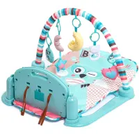 Музыкальный развивающий коврик Beiens B210 с пианино и подвесными игрушками, детская игровая люлька для развития от 3-х месяцев Baby Go Piano Playmat
