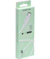 Кабель для зарядного пристрою Borofone BX18 USB Type-C 3A 1м для зарядки і передачі даних телефону, зарядка шнур 100 см для смартфона Білий
