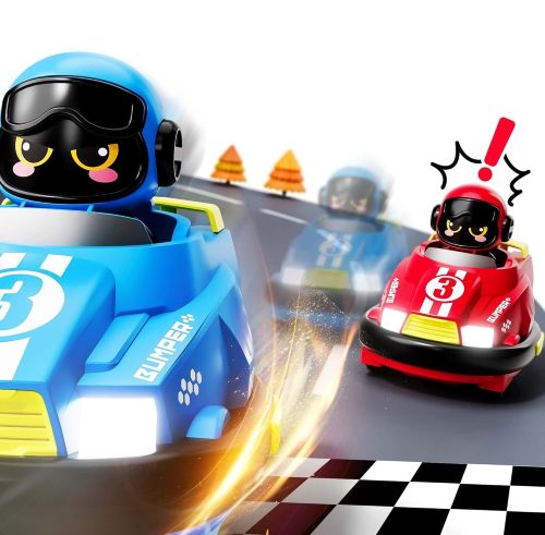 Набір дитячих машинок Bumper Car dodgem YJ-143 - 1 для картингу з катапультою і пультом ДУ, 2 Машинки автомобіля для трюків з дистанційним управлінням