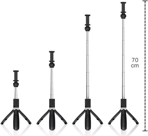 Селфи палка штатив Selfie Stick L01 70 см телескопический трипод для селфи, монопод тренога с держателем для телефона с пультом Bluetooth L-01