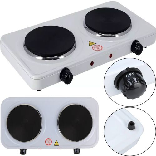 Настольная электроплита Hot Plate Electric Cooking JX-2020A 2000W на 2 конфорки диск Двухконфорочная электрическая плита с термостатом на 5 положений
