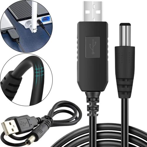 Підвищуючий USB кабель Berger з 5V на 12V для живлення Wi-Fi роутера від Power Bank з перетворювачем, перехідник для вай фай 5.5х2. 1 повербанка 5В 12В