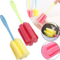 Універсальна губка з довгою ручкою Sponge Cleaning Remiling для миття пляшок і високих склянок, Кухонна убчатая щітка для чищення посуду