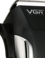 Чоловіча професійна машинка VGR V-120 Pro для стрижки волосся 8 насадок, Тример Електробритва для окантовки бороди і вусів від мережі 10w Чорний