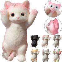 Силіконова іграшка антистрес сквіш Великий котик Squishy Toys 20 см з ворсинками для рук, Дитяча м'ялка таба Пухнастий кіт для дітей від 3 років