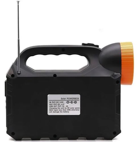 Портативна зарядна сонячна станція Gdlite GD - 102 акумуляторний ручний ліхтар з LED лампами система освітлення з повербанком радіо USB MP3 TF-карт