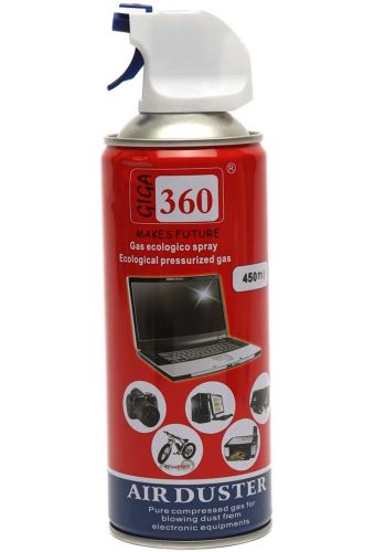 Очищуючий балон зі стисненим повітрям Giga 360 Air Duster Q24 450 мл пневматичний повітряний Очищувач для чищення техніки та електронних пристроїв
