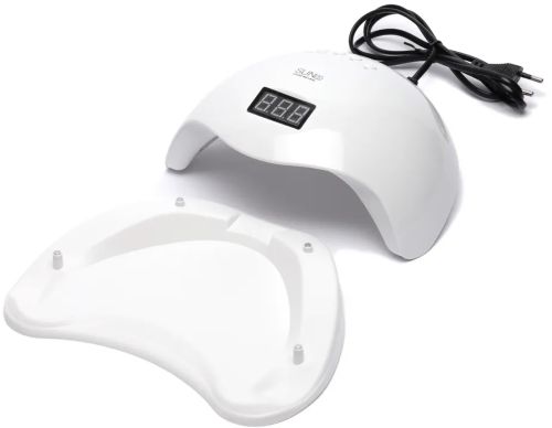 Профессиональная УФ лампа SUN5 для маникюра и педикюра 48W UV LED с экраном и таймером, аппарат для сушки гель лака и геля для ногтей Сан 5 White