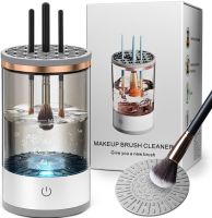 Електричний звуковий очищувач кистей для макіяжу Makeup Cleaning Brush AND HZ-001 2 в 1 щітка підставка для чищення та сушіння косметичних пензликів