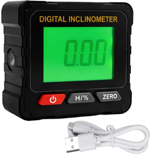 Цифровий кутомір інклінометр Digital Inclinometer VC720 з лазером на 2 лінії і магнітом, електронний лазерний рівень для вимірювання кута нахилу