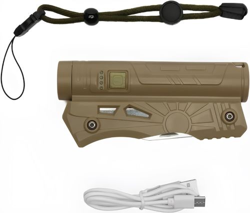 Мультитул з ліхтарем X-Balog BL-LF-800 5 в 1 акумуляторний ручний LED ліхтарик з Power Bank туристичний набір інструментів для виживання USB