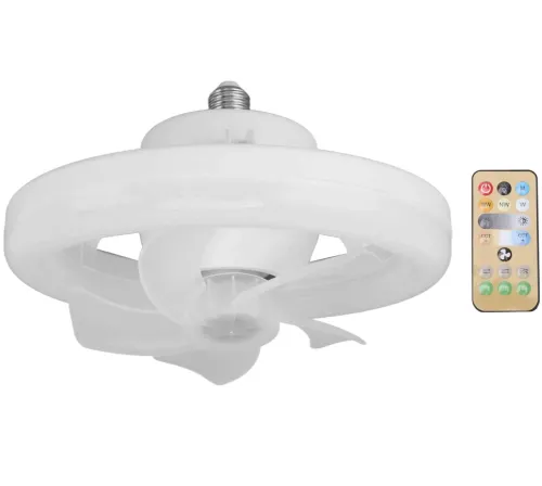 Електричний стельовий вентилятор із LED-лампою Fan Light CHP-008 2835 2-в-1 у патроні E27 з пультом дистанційного керування, RGB-люстра з вентилятором