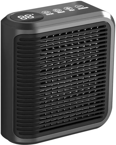 Портативний міні обігрівач в розетку Handy Heater NFJ-08 800W електричний настінний тепловентилятор з дисплеєм і пультом від мережі AND 032 Чорний