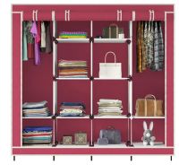 Складной тканевый шкаф  для одежды Storage Wardrobe 88170 на 4 секции, 170х45х175, Каркасный органайзер гардероб для обуви и вещей на 12 полок