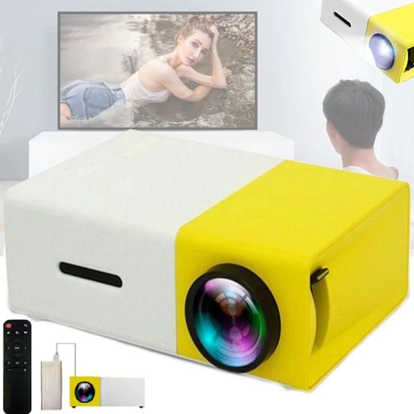 Портативний проектор міні кінотеатр мультимедійний Full HD Led Projector YG-300 мультимедійний домашній кінотеатр з динаміком, заряд від Power bank