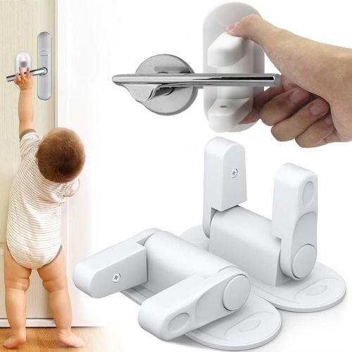 Универсальный детский замок блокиратор BingoKid Door Lever Lock защита ограничитель на дверные и оконные ручки на клейкой основе для детей Белый