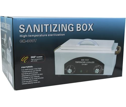 Стерилізатор сухожар Sanitizing Box Sterilizer СН-360 300W сухожарова шафа з дисплеєм для стерилізації та дезінфекції манікюрних інструментів 1.8 л
