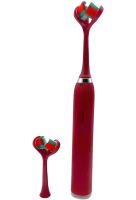 Акумуляторна зубна щітка Electric Toothbrush з подвійною головкою, електрична ультразвукова електрощітка на 3 режими для чищення зубів Червона