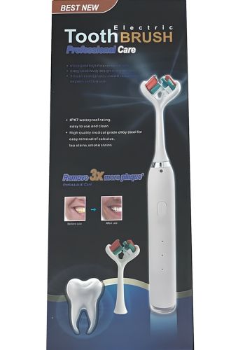 Акумуляторна зубна щітка Electric Toothbrush з подвійною головкою, електрична ультразвукова електрощітка на 3 режими для чищення зубів Червона