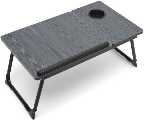 Складаний стіл для ноутбука XoKo NTB-005 до 22" портативна підставка столик для планшета з регулюванням нахилу і підстаканником MAG-842 Black Wood