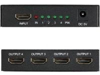 Активний HDMI розгалужувач відеосигналу Splitter 1x4 OEM на 4 HDMI порти з підтримкою 4K 2K, Чотириспрямований спліттер комутатор Чорний