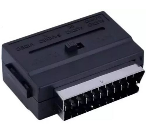 Універсальний перехідник SH-3009 SCART - 3 RCA + S-VIDEO з перемикачем, аудіо відео адаптер 21 пін скарт на 3 тюльпана для телевізора і приставки
