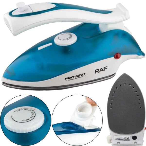 Складана ручна праска RAF R.1259B 800W з регулятором температури і резервуаром для води, Парова праска відпарювач Раф з керамічною підошвою, Парова праска відпарювач Раф