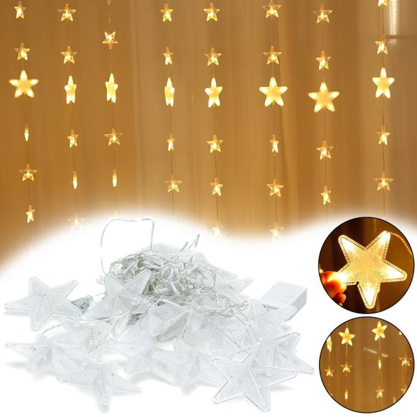 Внутрішня гірлянда штора Зорепад Xmas Теплий білий 3х1.8 м 120 LED діодів WW новорічна Світлодіодна завісу на вікно будинку 3мх1.8м від мережі 220V