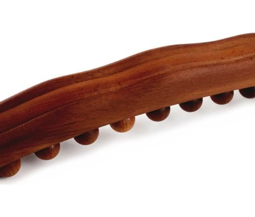 Дерев'яний масажер для тіла Wood Therapy Massage XL-900 ручний акупунктурний валик, скребок Гуаша для зняття болю в м'язах 20 масажних точок 58 см