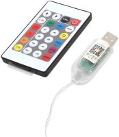 Світлодіодна різнобарвна гірлянда Biom RGB 3939BT 10 м водонепроникна музична LED стрічка з управлінням пультом і телефоном Bluetooth USB 