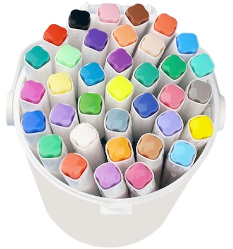 Професійний набір скетч маркерів Creative Acrylic Marker 36 шт для малювання у відрі, акрилові маркери фломастери лінери AND635 - 36 кольорів