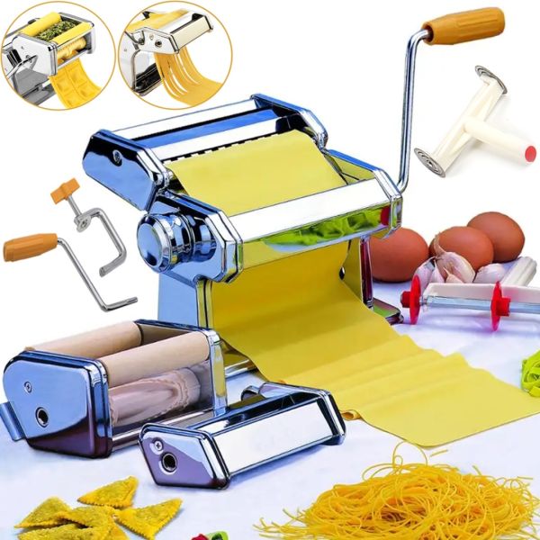 Настільна равіольніца Ravioli Maker Rainberg RB-911 Ручна локшинорізка машинка з насадками для приготування равіолі, локшини, пасти і для розкочування тіста 20x21 см