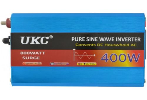 Перетворювач з чистою синусоїдою UKC AC / DC 12V-220V 400W автомобільний інвертор напруги струму 12В 220В 400 Вт акумулятор від прикурювача