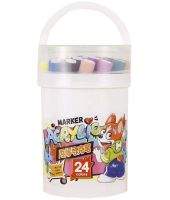 Професійний набір скетч маркерів Creative Acrylic Marker 24 шт для малювання у відрі, акрилові маркери фломастери лінери AND635 - 24 кольори
