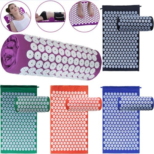 Ортопедичний акупунктурний масажний килимок Acupressure Mat для спини, голови, шиї, ніг, стоп, аплікатор Кузнєцова для голчастого масажу тіла