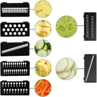 Овочерізка Wet Basket Vegetable Cutter 9 в 1 набір насадок для нарізки овочів і фруктів, Ручна обертається терка-овочерізка мультислайсер з кошиком