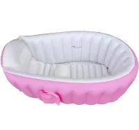 Надувна дитяча ванна для купання Intime Baby Bath Tub JS033 — протиковзка ванночка з подушкою, зливом і насосом для малюків, рожева YT-226A